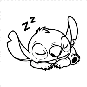 Tekening Stitch Slaapt