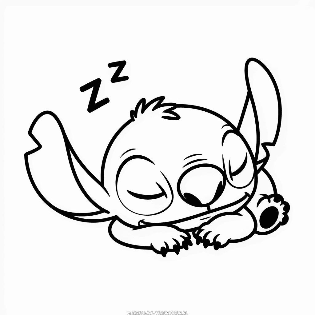 Tekening Stitch Slaapt
