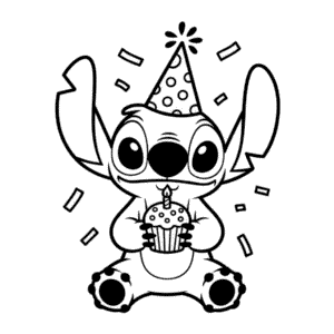Tekening Verjaardagsviering van Stitch