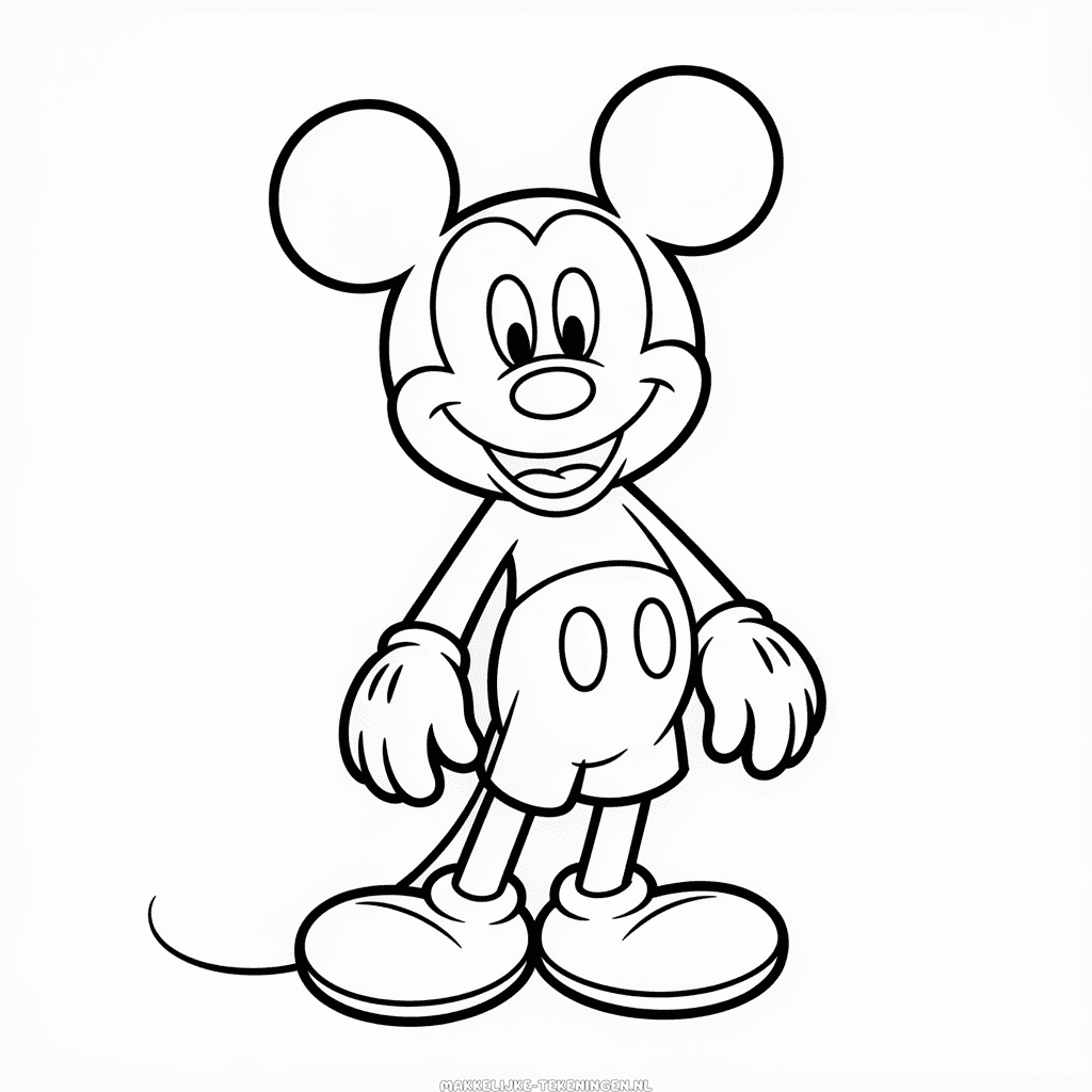 Tekening Volledige Lichaam Mickey Mouse