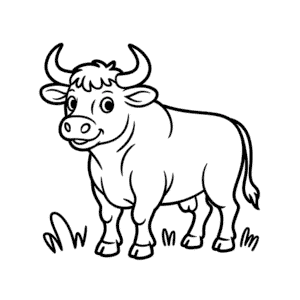 Tekening Blije stier