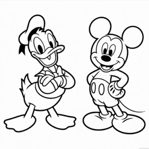 Tekening Donald Duck en Mickey