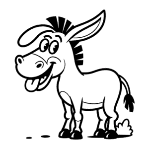 Tekening Grappige Ezel