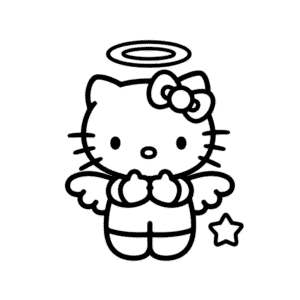 Tekening Hello Kitty Engel