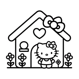 Tekening Hello Kitty Huis