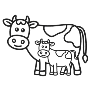 Tekening Koe en Kalf