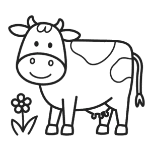 Tekening Koe om af te drukken