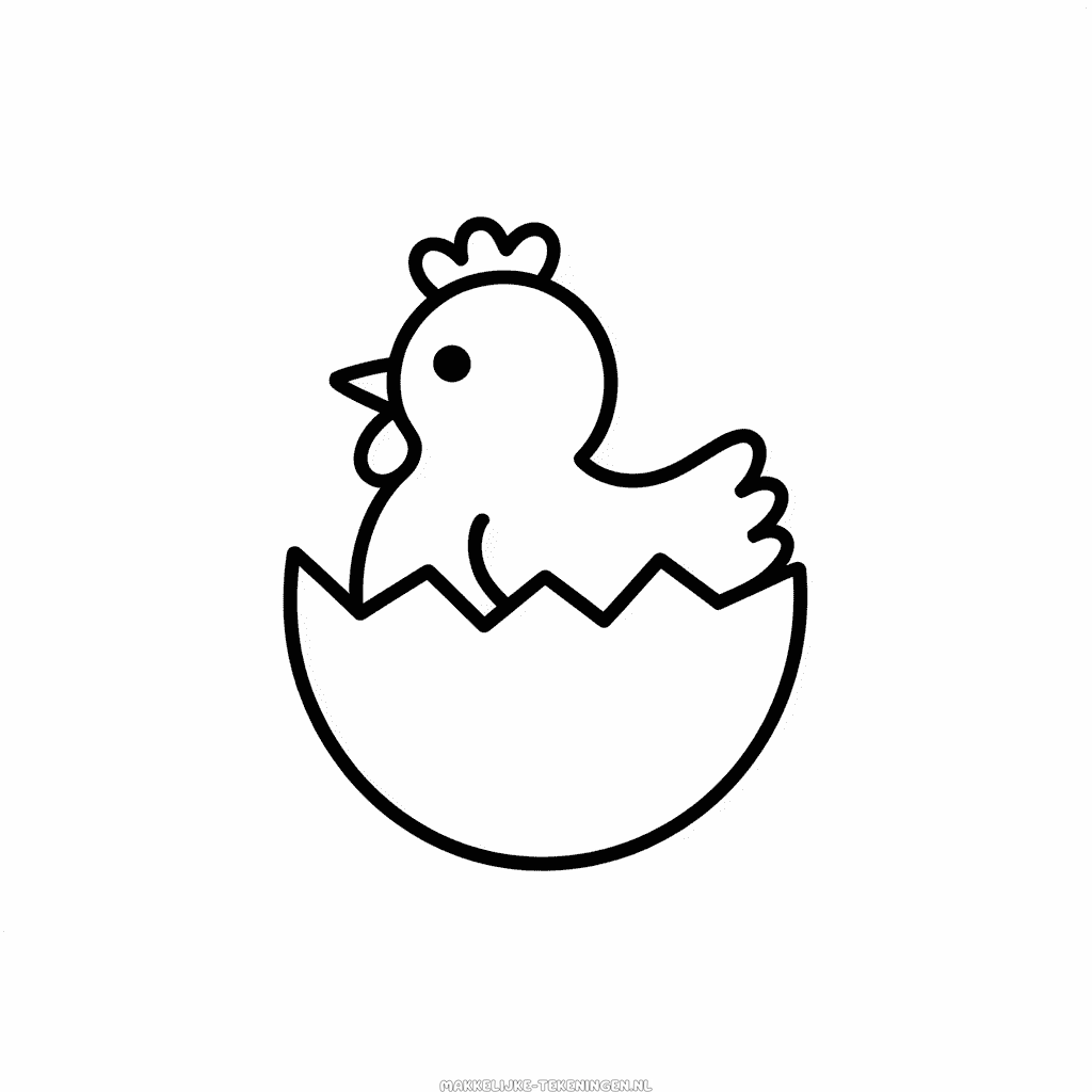 Tekening Kuiken in ei