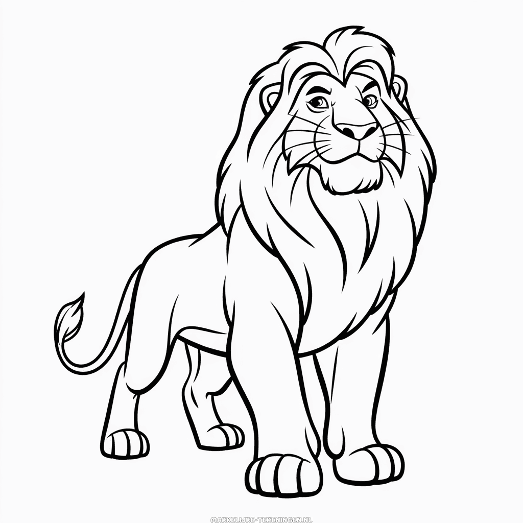 Tekening Mufasa uit De Leeuwenkoning