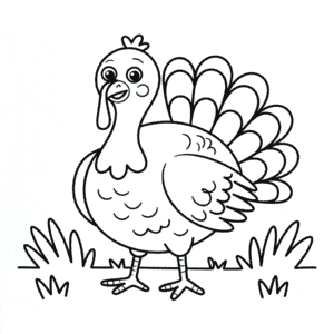 Tekening Prachtige kalkoen