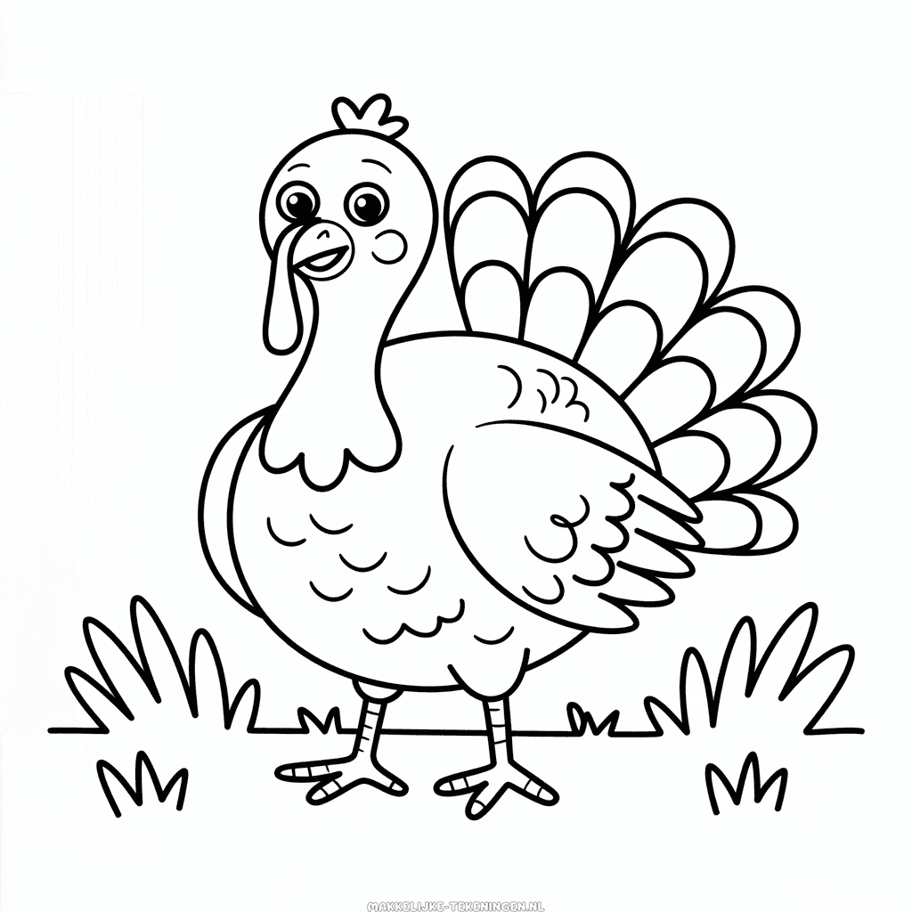 Tekening Prachtige kalkoen
