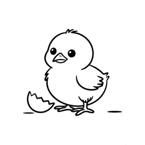 Tekening Schattig baby kuiken