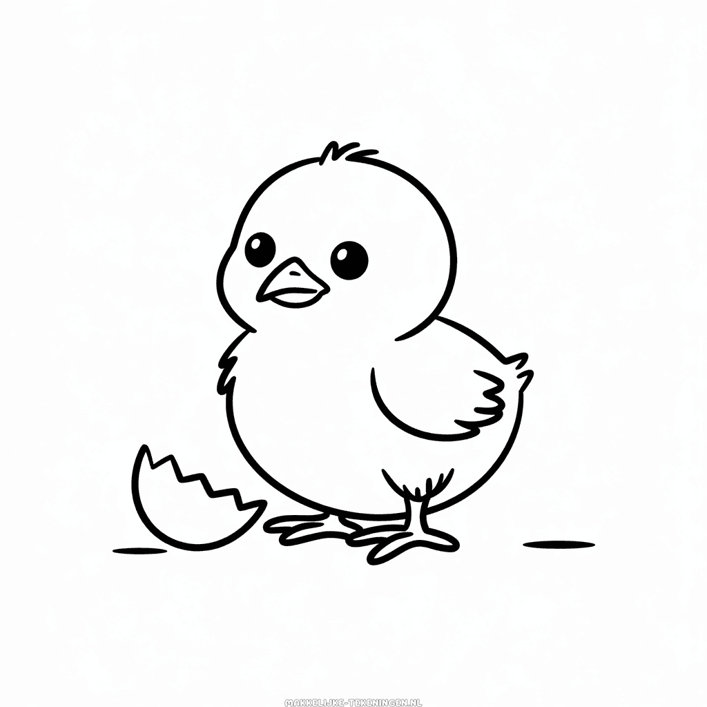 Tekening Schattig baby kuiken