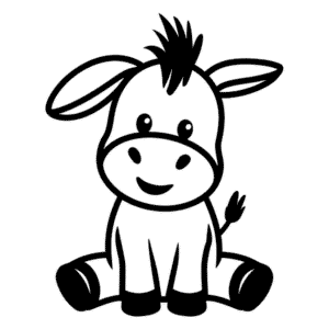 Tekening Schattige Ezel