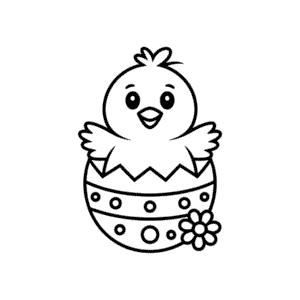 Tekening Schattige Paas Kip