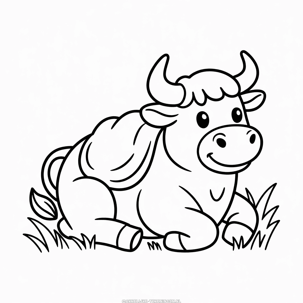 Tekening Stier voor kinderen