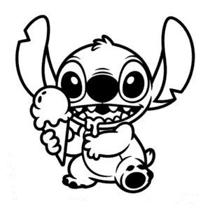 Tekening Stitch met Ijsje