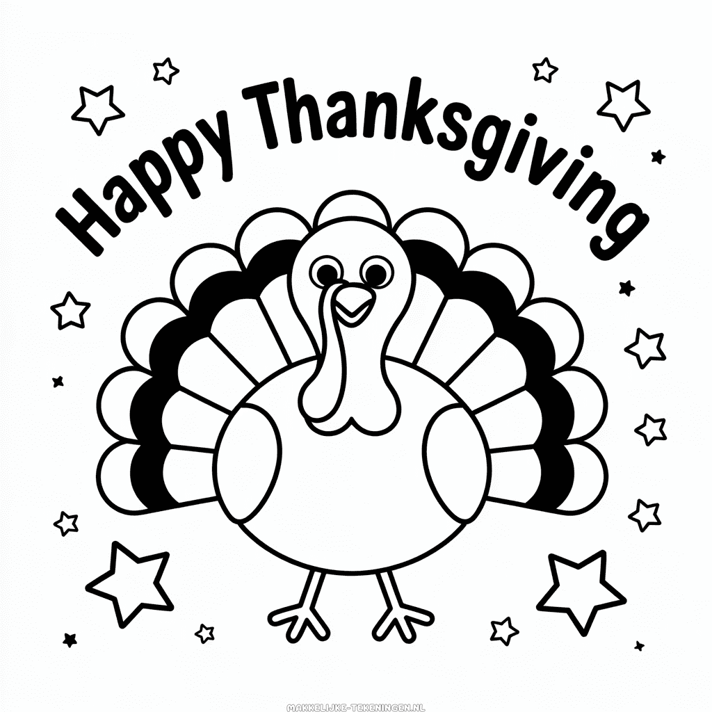 Tekening Thanksgiving kalkoen