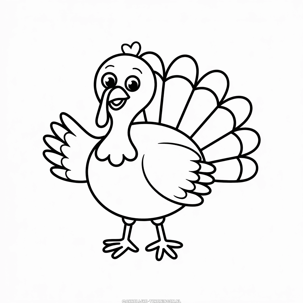 Tekening Vrolijke kalkoen