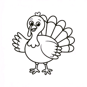 Tekening Vrolijke kalkoen