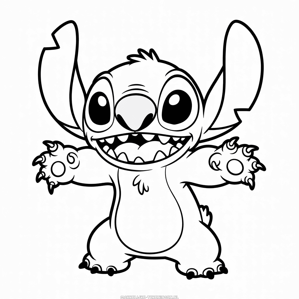 Tekening Angstaanjagende Stitch