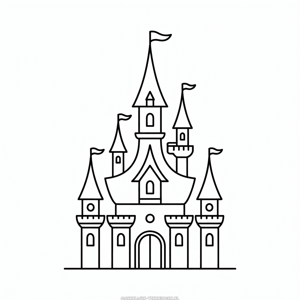 Tekening Assepoester Kasteel