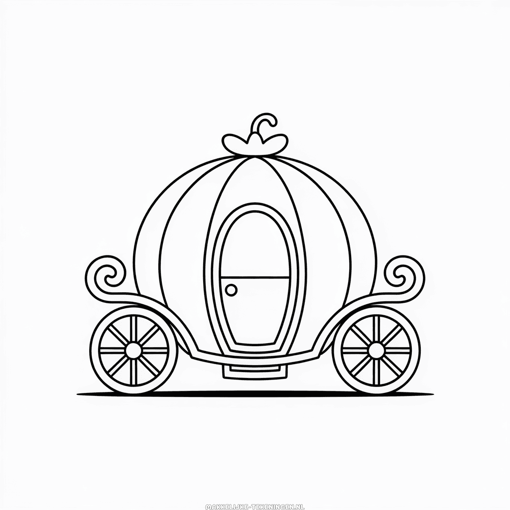 Tekening Assepoester Pompoenkoets