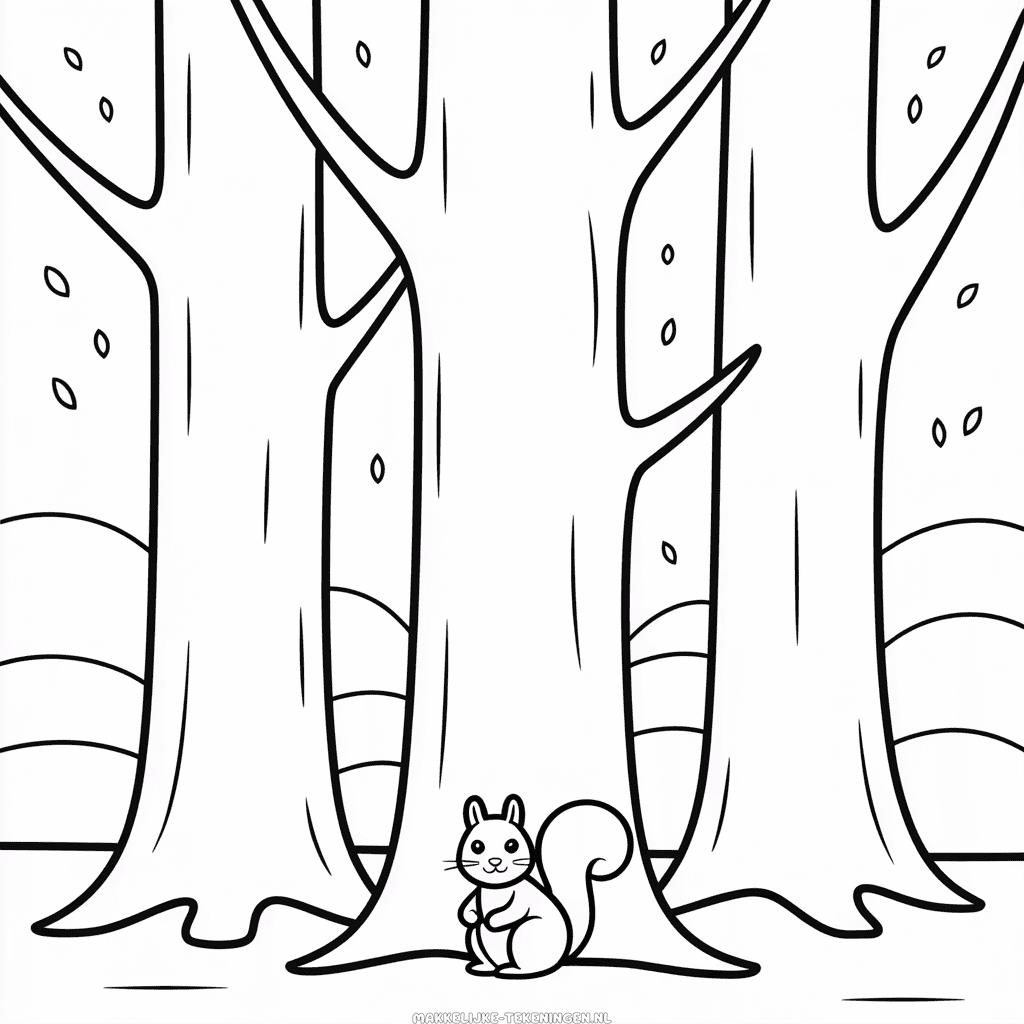 Tekening Bos in Herfst