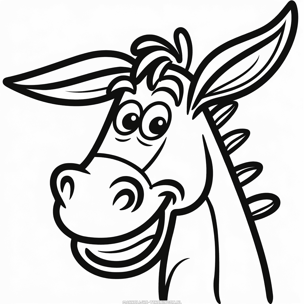 Tekening Cartoon Ezelsgezicht