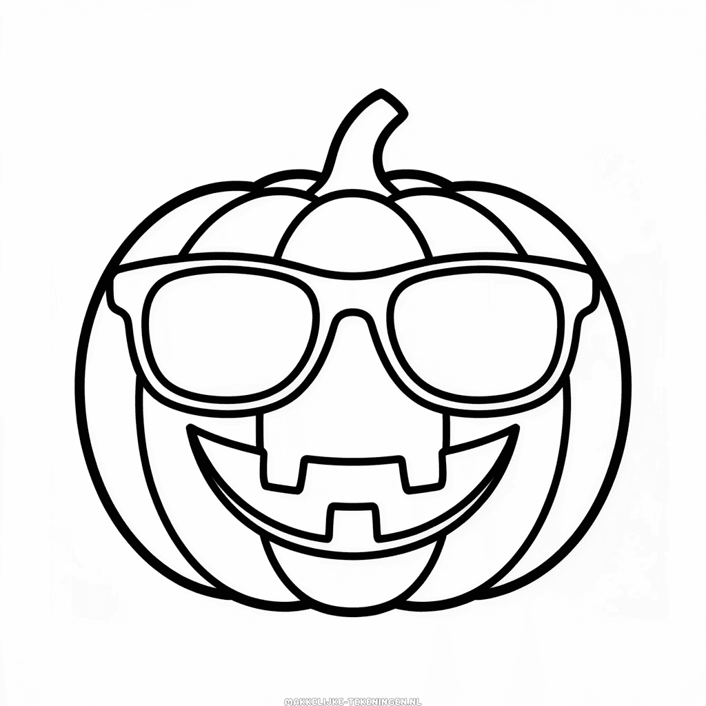Tekening Coole Halloween Pompoen