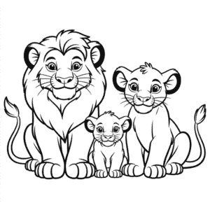 Tekening De Leeuwenkoning Familie