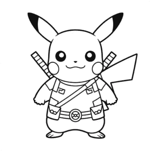 Tekening Deadpool Pikachu