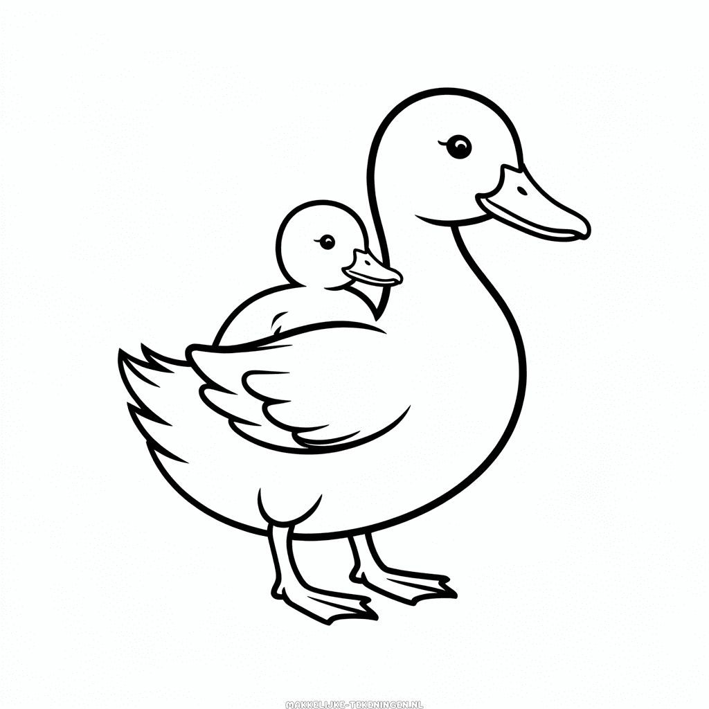 Tekening Eend Draagt Baby