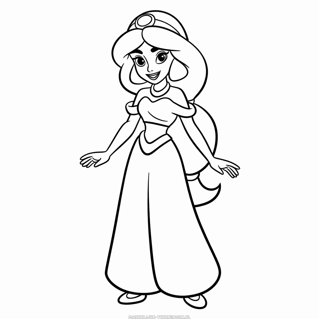 Tekening Eenvoudige Prinses Jasmine