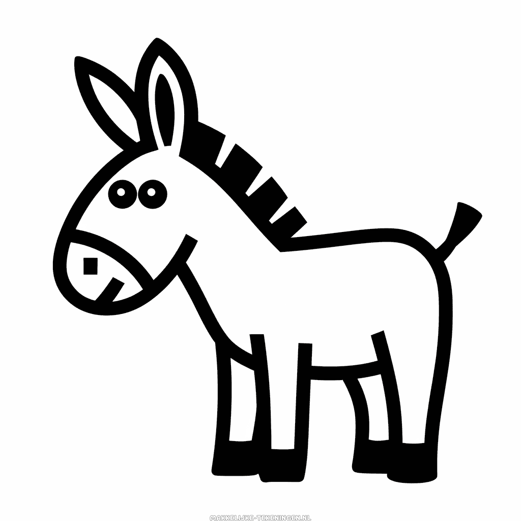 Tekening Ezel voor baby