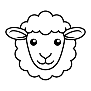 Tekening Gezicht van een Schaap