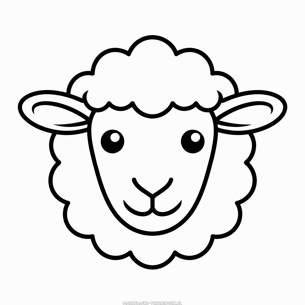 Tekening Gezicht van een Schaap