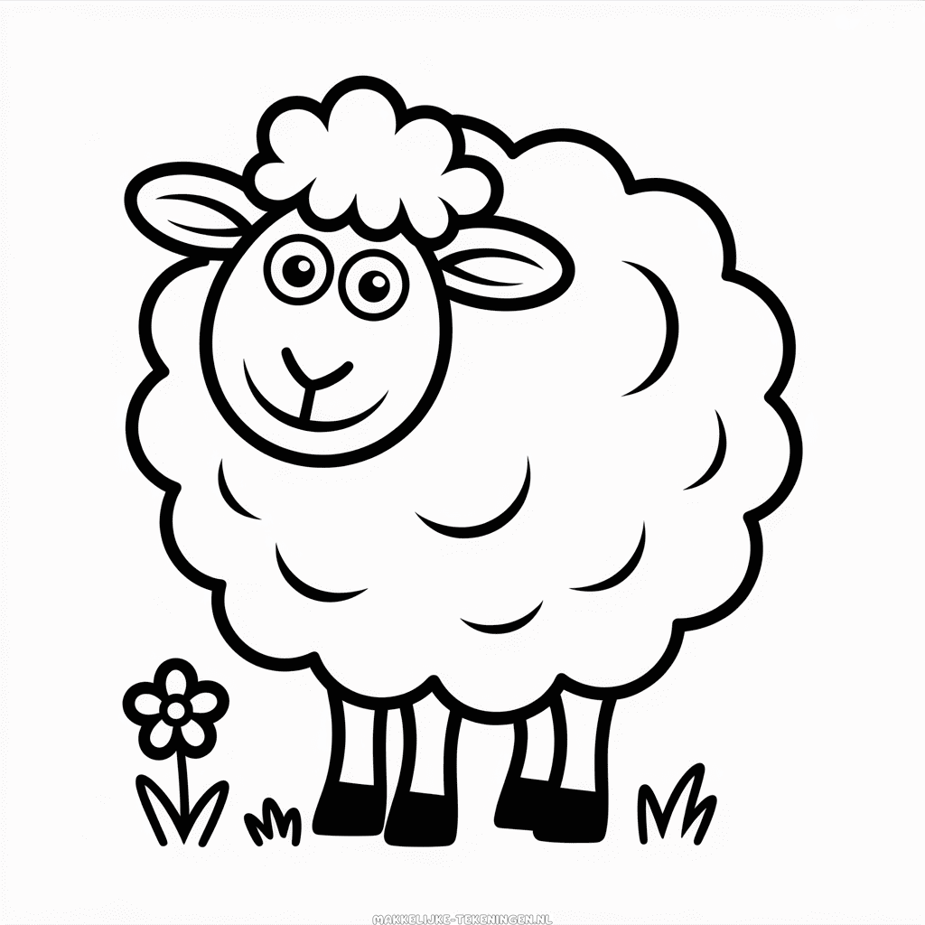 Tekening Grappig Cartoon Schaap