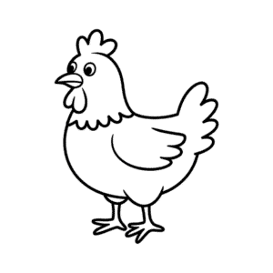 Tekening Grappige kip