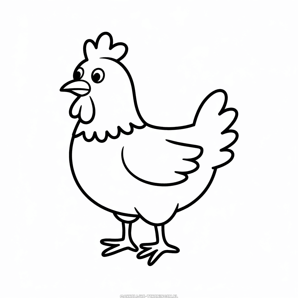 Tekening Grappige kip