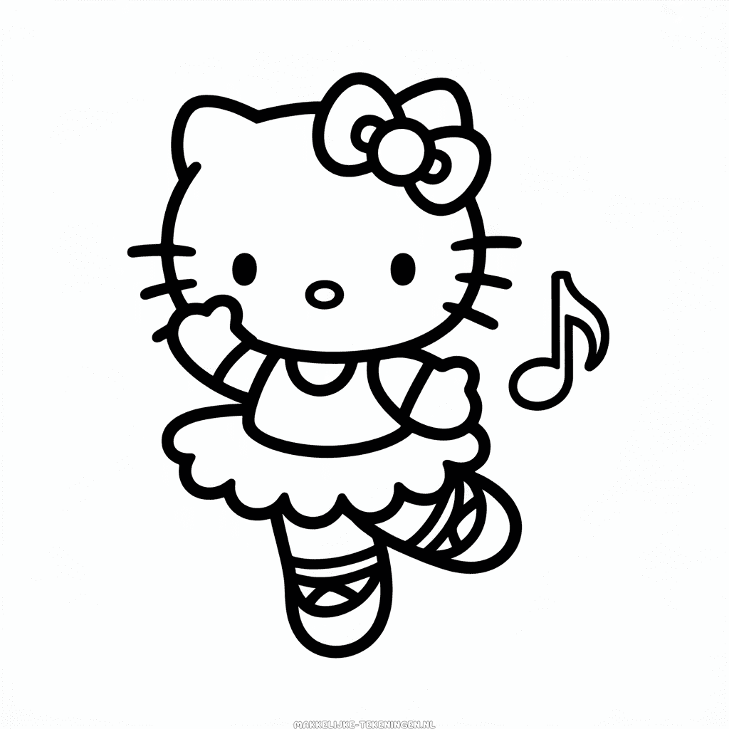 Tekening Hello Kitty Ballerina