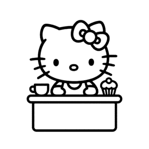Tekening Hello Kitty Café