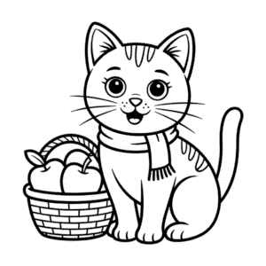 Tekening Herfst Kat