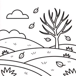 Tekening Herfstlandschap