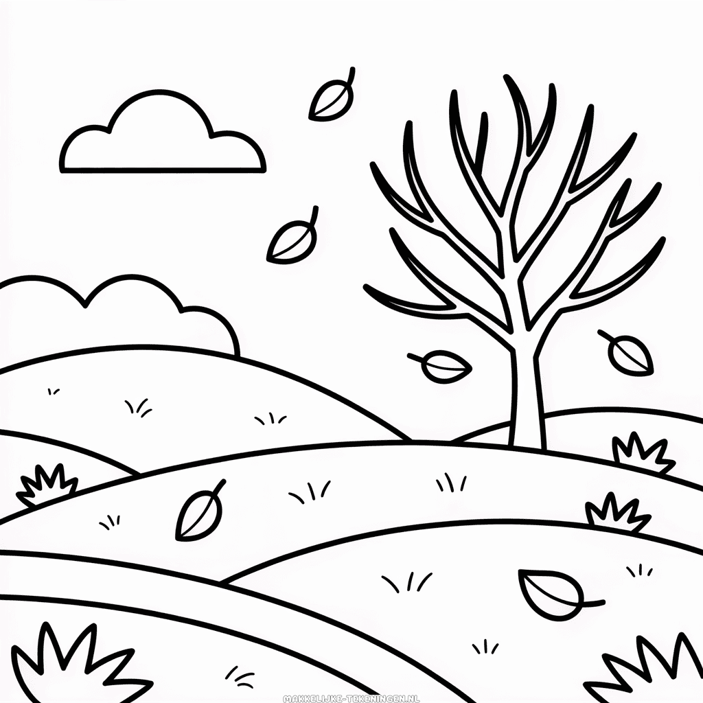 Tekening Herfstlandschap
