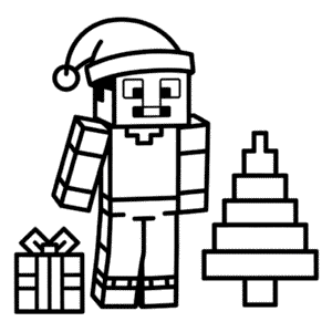 Tekening Kerstmis Minecraft