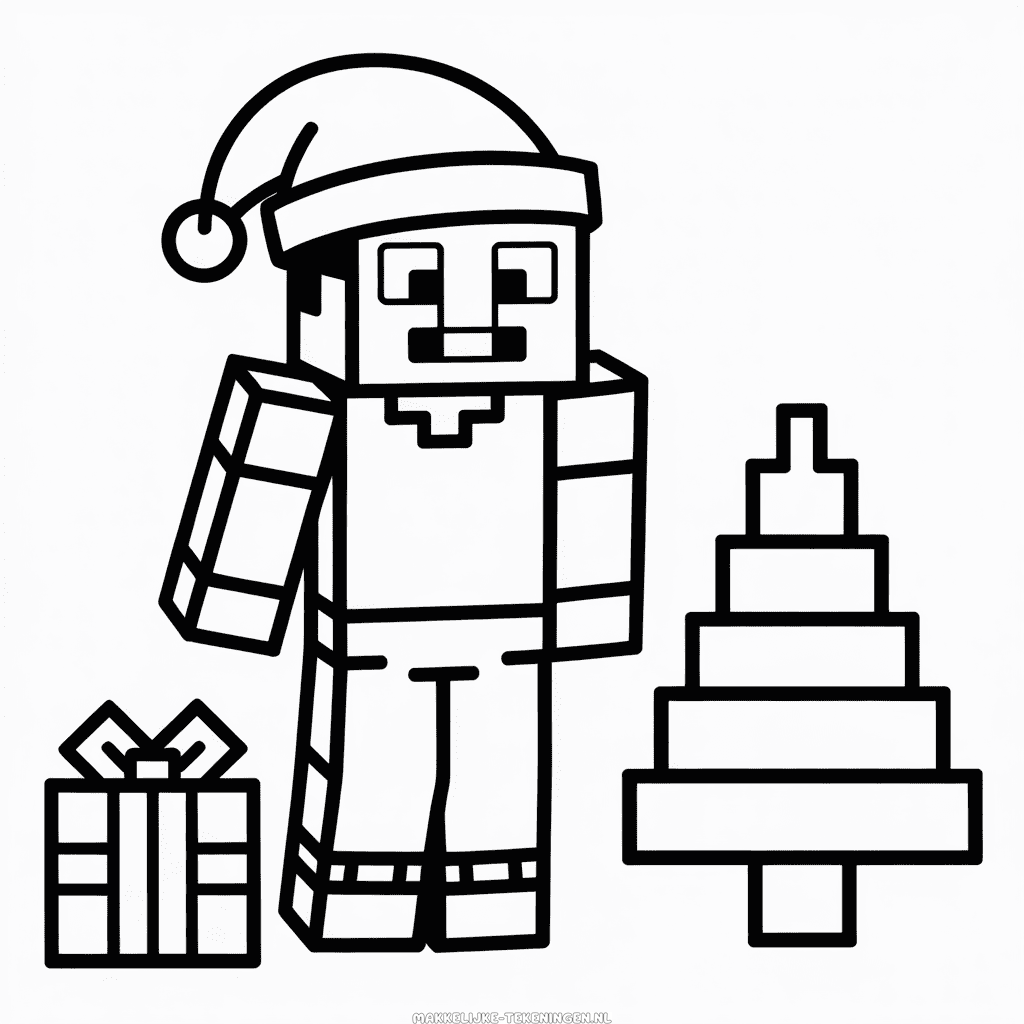 Tekening Kerstmis Minecraft