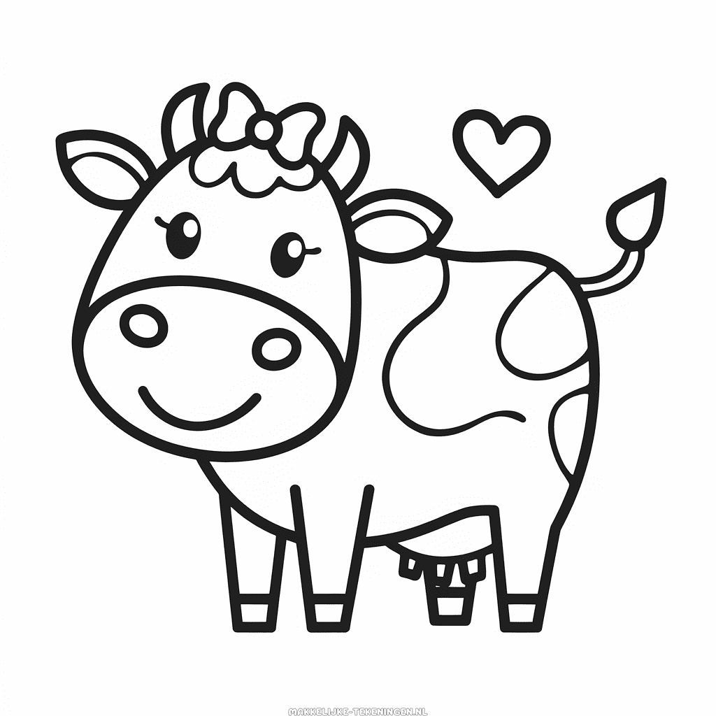 Tekening Koe met strik