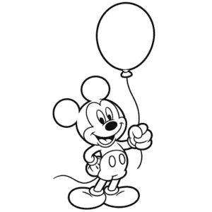 Tekening Mickey met Ballon