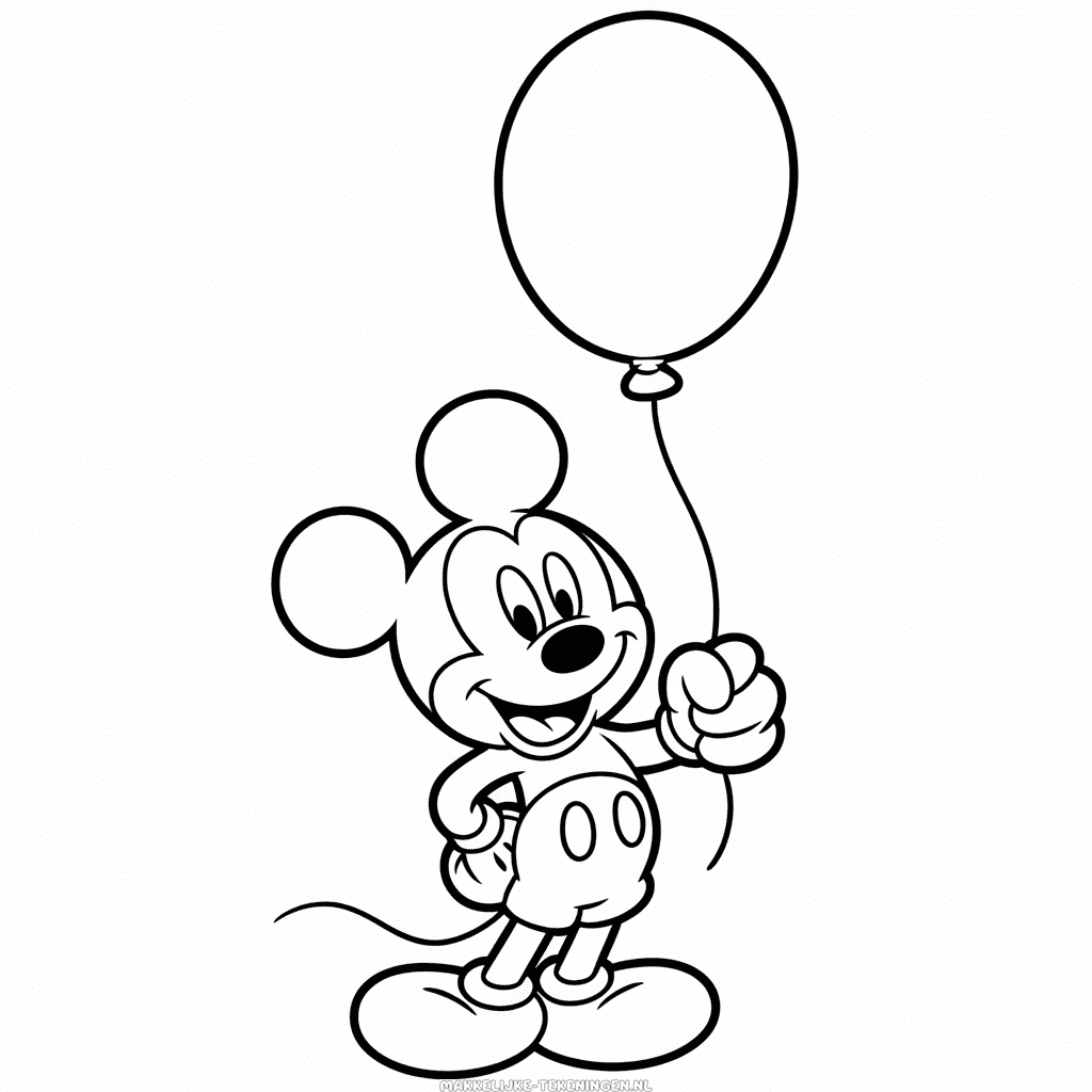 Tekening Mickey met Ballon